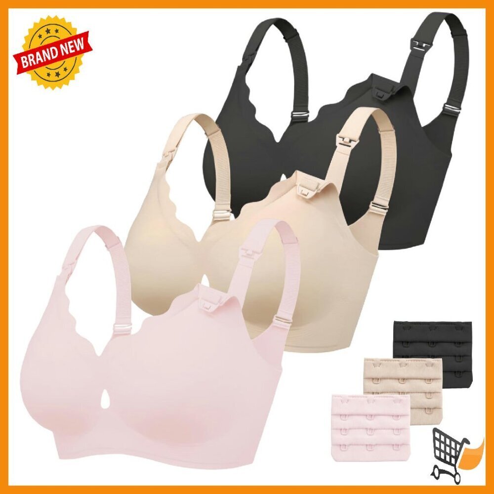 Seamless Nursing Bras 3-Pack Maternity Support Wireless Comfort